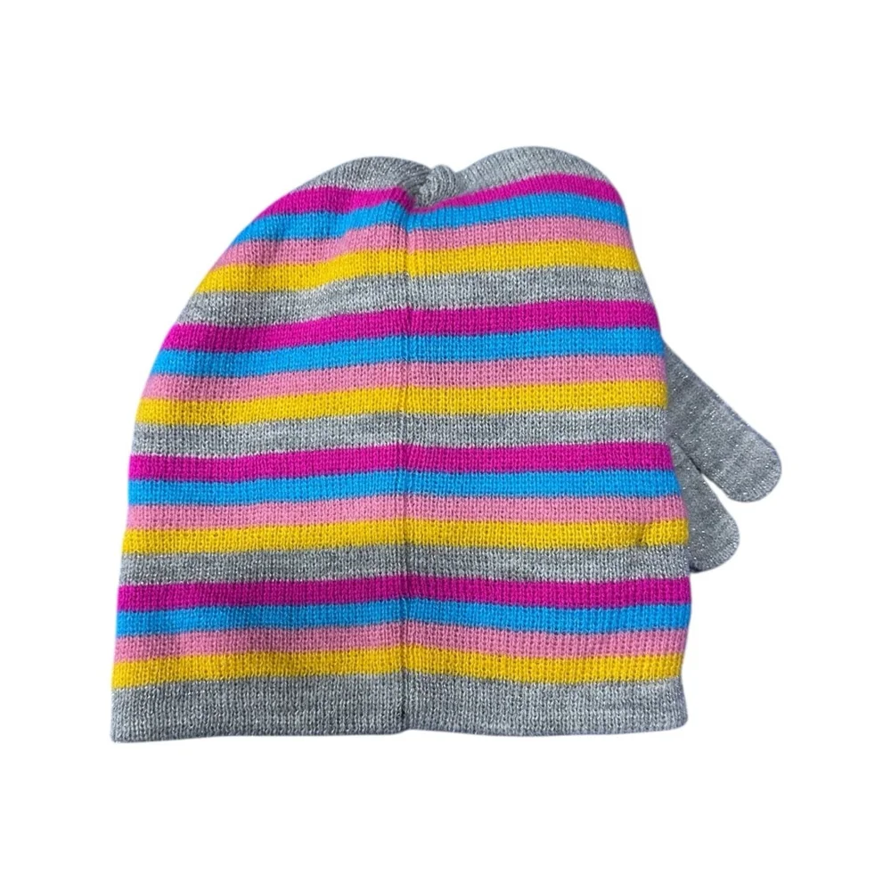 Girls Berkshire Trolls Striped Beanie and Gloves Set One Size